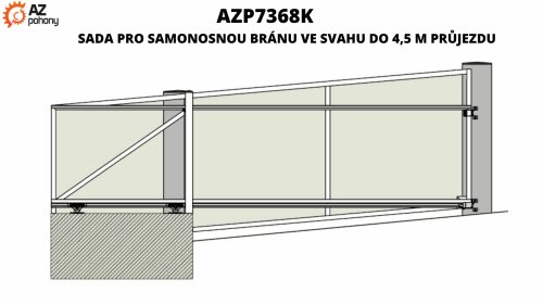 AZP7368K - sada pro samonosnou bránu ve svahu do 4,5 m průjezdu